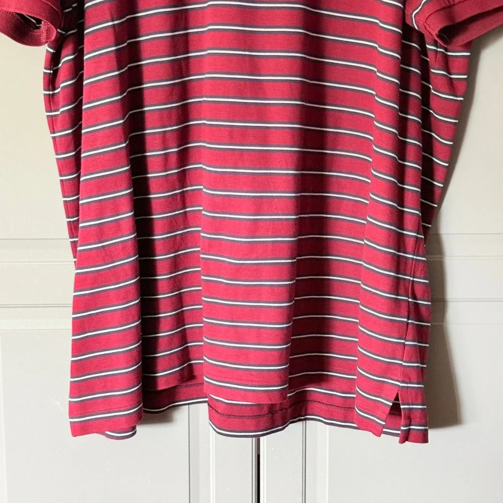 Polo Ralph Lauren Classic Fit Striped Soft Polo Shirt, Burgundy Navy, XXL